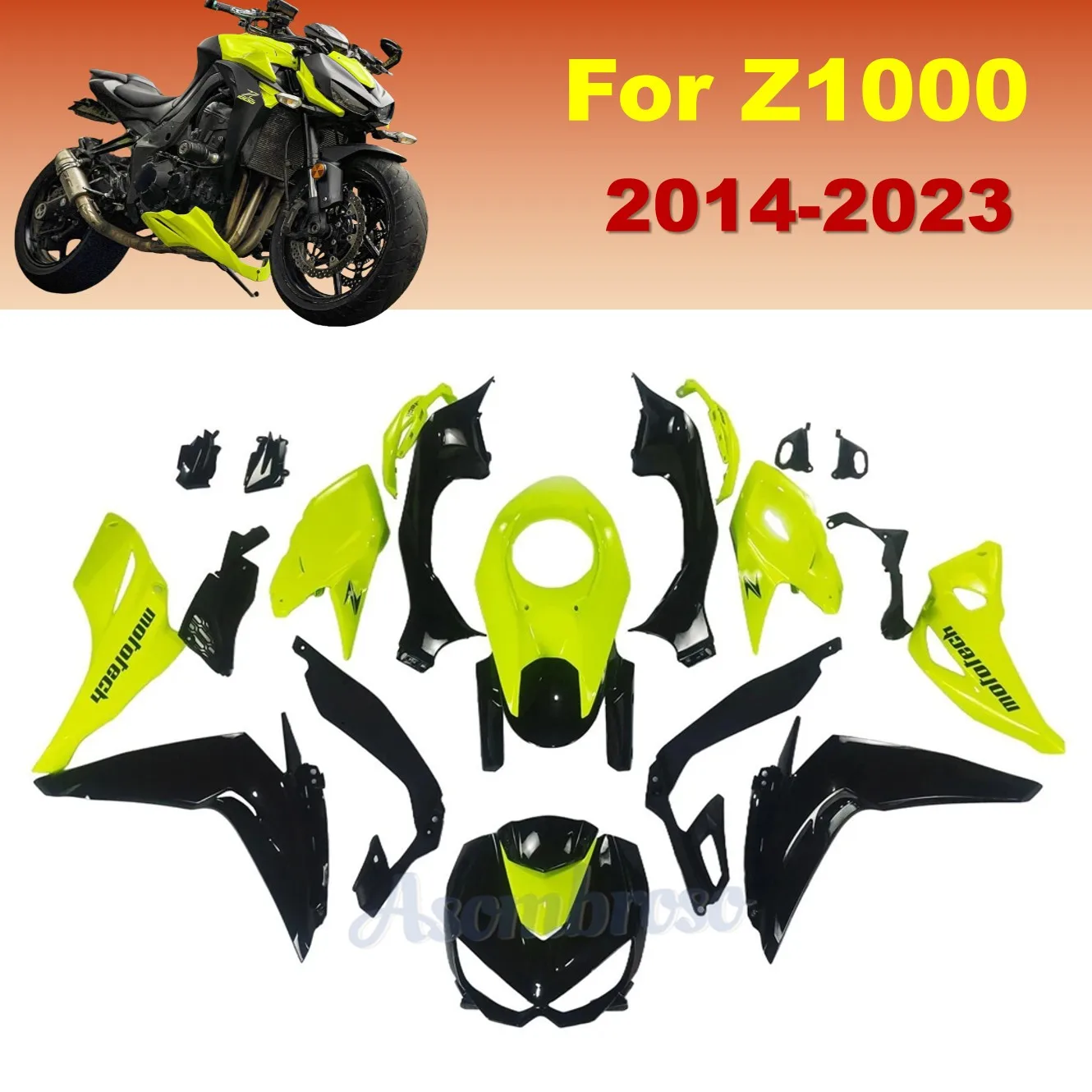 

Body Shell Fairing For Kawasaki Z1000 2014-2016 2017 2018 2019 2020 2021 2022 2023 Z1000R ABS Plastic Fluorescent Green Bodywork