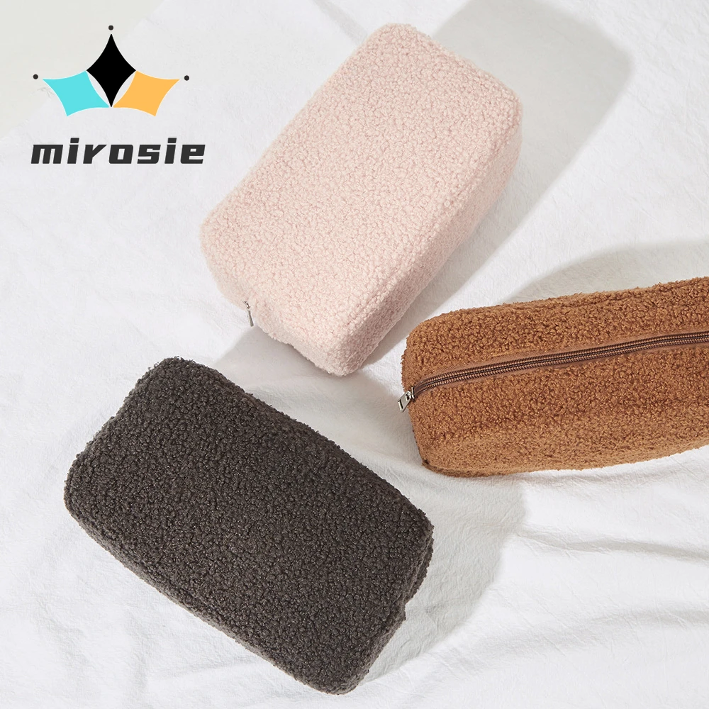 MIROSIE-Saco De Armazenamento De Pelúcia Elegante Para Mulheres e Meninas, Essenciais De Beleza, Grande Capacidade, Saco De Maquiagem De Viagem, Atacado