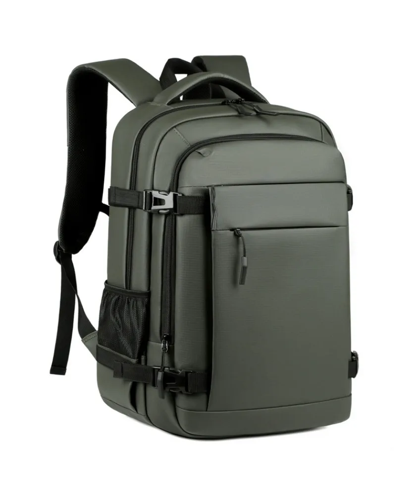 Backpack Men's Leather Film Printing Multi-layer Backpack Computer Bag Large Capacity Business Backpack