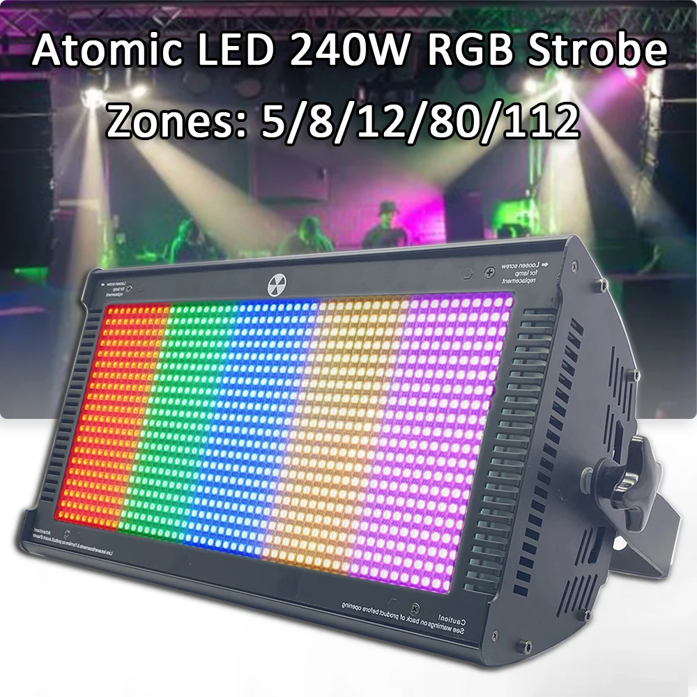 Atomic LED 240W RGB DMX Strobe Light/Stroboscope Lights Fit Disco DJ Party Effect Strobe Backlight Flash Equipment