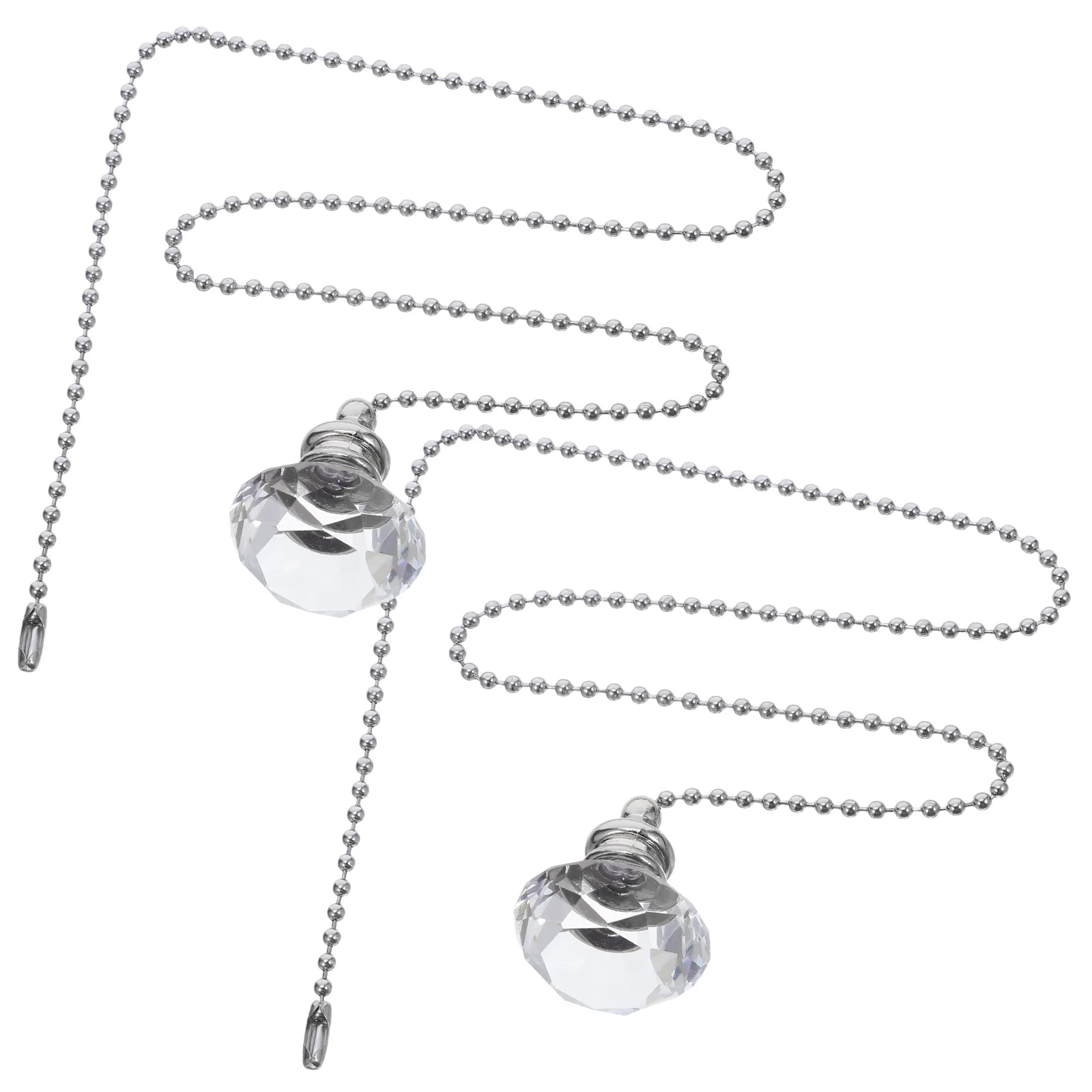 

2pcs Ceiling Fan Pull Chain: Crystal Pendant Decorative Extension For Lights Fans Vintage Pull Cord Replacement Beaded Chain