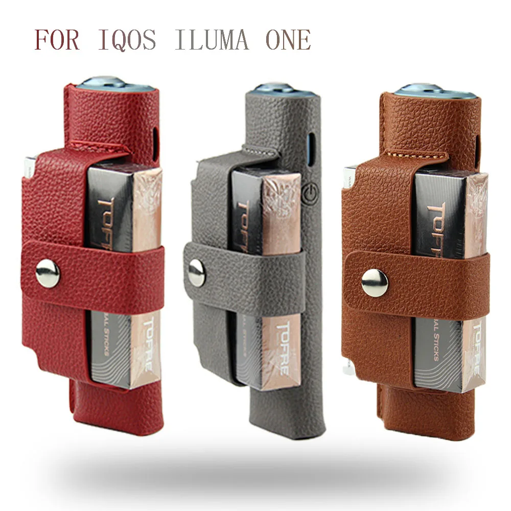 7 Colors 2in1 E-Cigarette Case for IQOS ILUMA ONE Leather Case E-Cigarette Skin Funda for ICOS ILUMA One Accessories