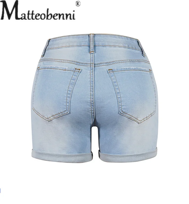 女性用3/4ボタンデニムショーツ,超ショートジーンズ,快適,カジュアル,ストレッチ,ミッドリフ,女性用ファッション,夏
