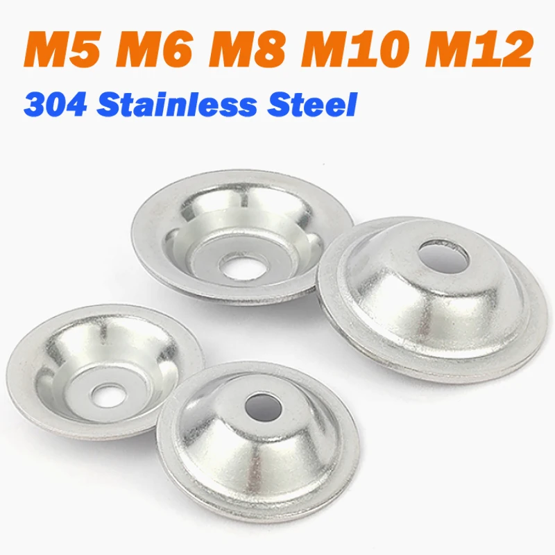 M5 M6 M8 M10 M12 304 الفولاذ المقاوم للصدأ مقعر محدب السلطانية غسالة عين السمكة غسالات وعاء على شكل قبعة القش طوقا