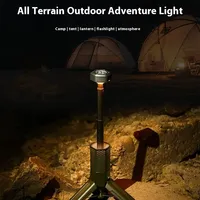 LED Multifunctional Camping Light Outdoor Camping Folding Lantern Long-life Portable Retractable Tripod Adventure Light Lighting