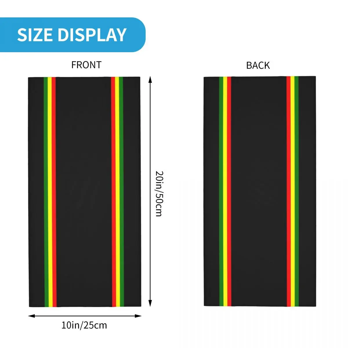 Reggae Rasta Stripe Colors Pattern Bandana Neck Warmer Women Winter Hiking Ski Scarf Gaiter Jamaican Jamaica Proud Face Cover