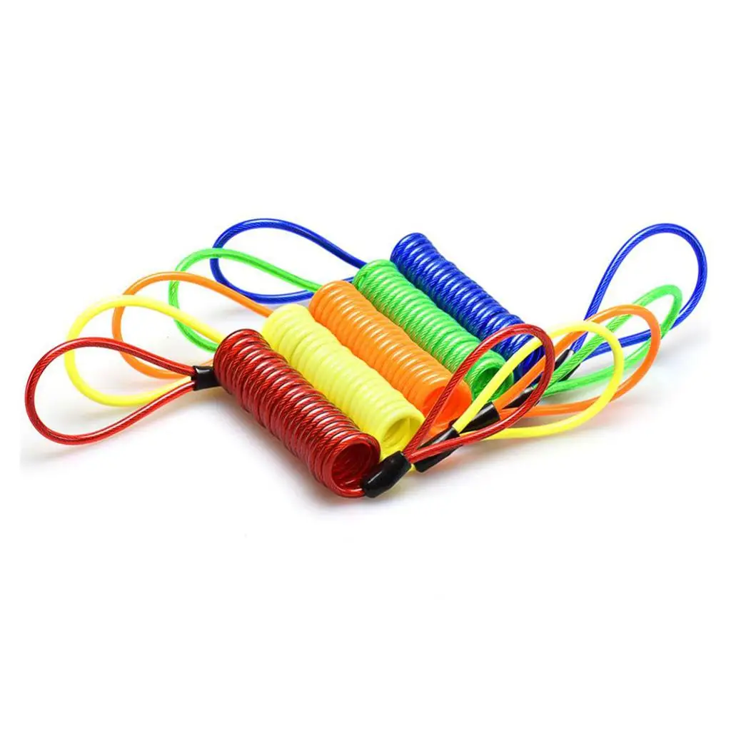 Metal Plastic Retractable Security Alarm Spring Reminder Cable Motorcycle Disc Lock Wire for Dirt Bike ATV