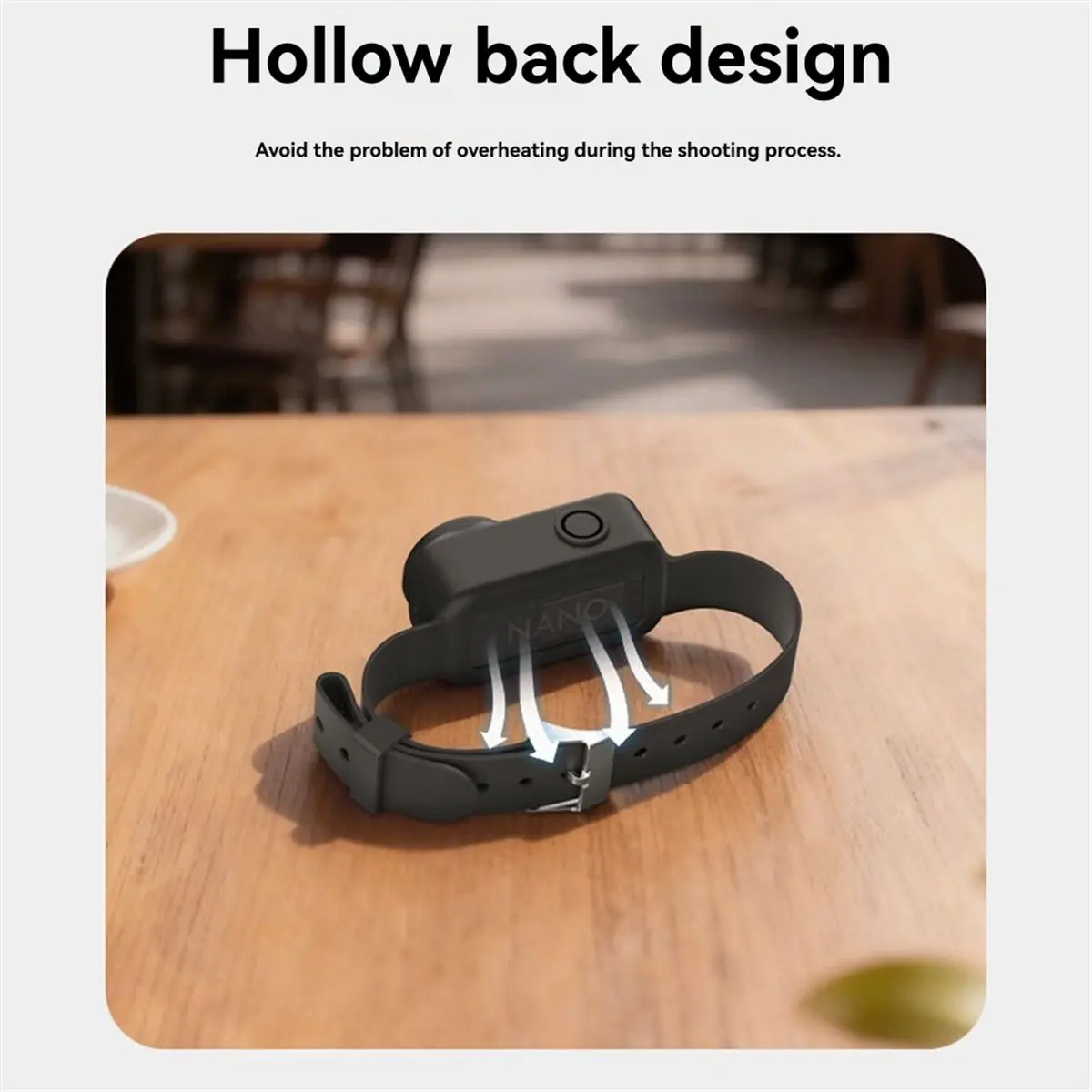 Correa de muñeca de mano para puertos Nano soporte de cámara pulsera ajustable accesorios de cámara negro