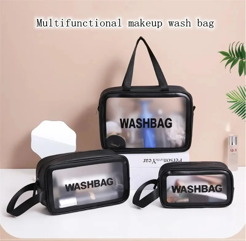 Portable Travel Wash Bag Transparent Waterproof Makeup Storage Pouch Large Capacity Cosmetic Organizer Beauty Women Case