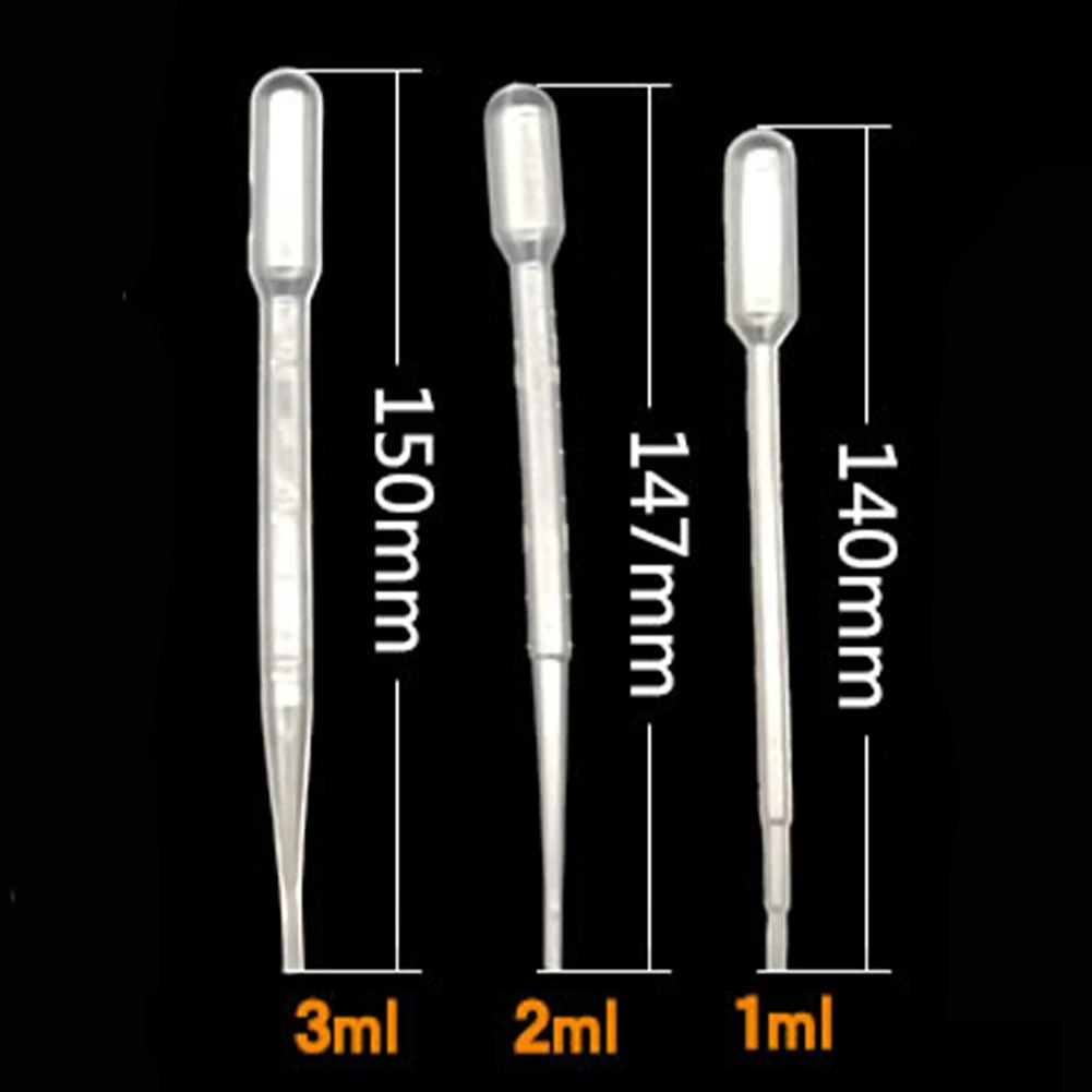 50pcs Graduated Pipettes Dropper Plastic Disposable Essential Oils Pipettes Makeup Tools Transfer Pasteur Pipettes Clear for Lab