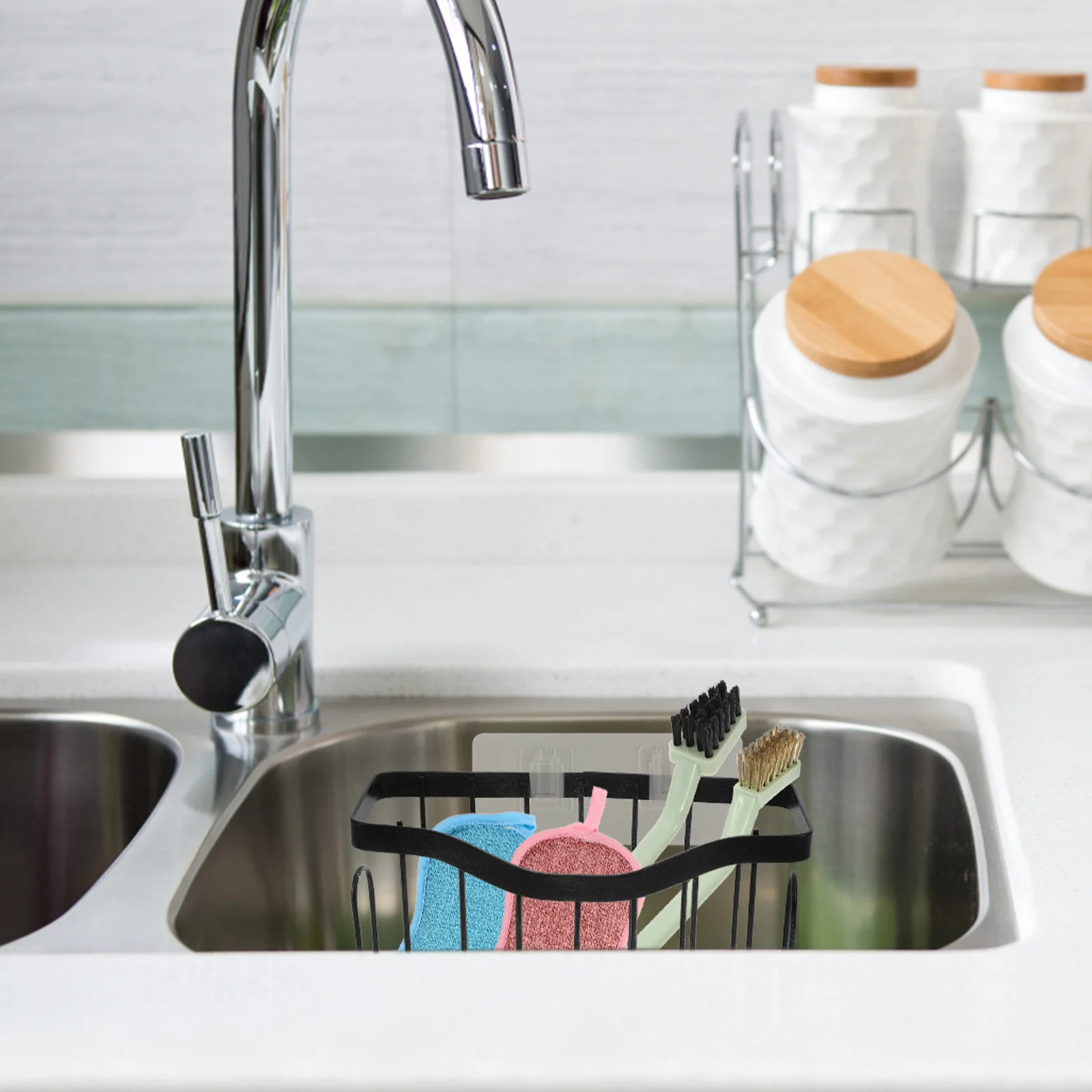 

Metal Kitchen Sponge Holder Sink Basket Stainless Steel Draining Rack Anti-Deform Sponge Storage Draining Stands