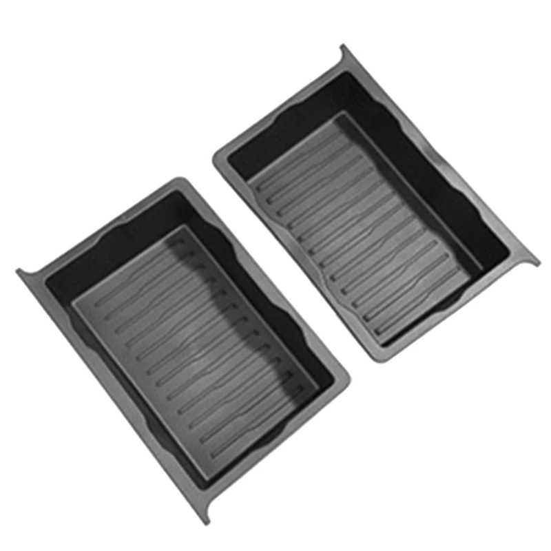 

2PCS Car Under Seats Storage Lower Boxes Organizer Trays Case Drawer Box TPE For Tesla Model Y Stowing Tidying Accessories