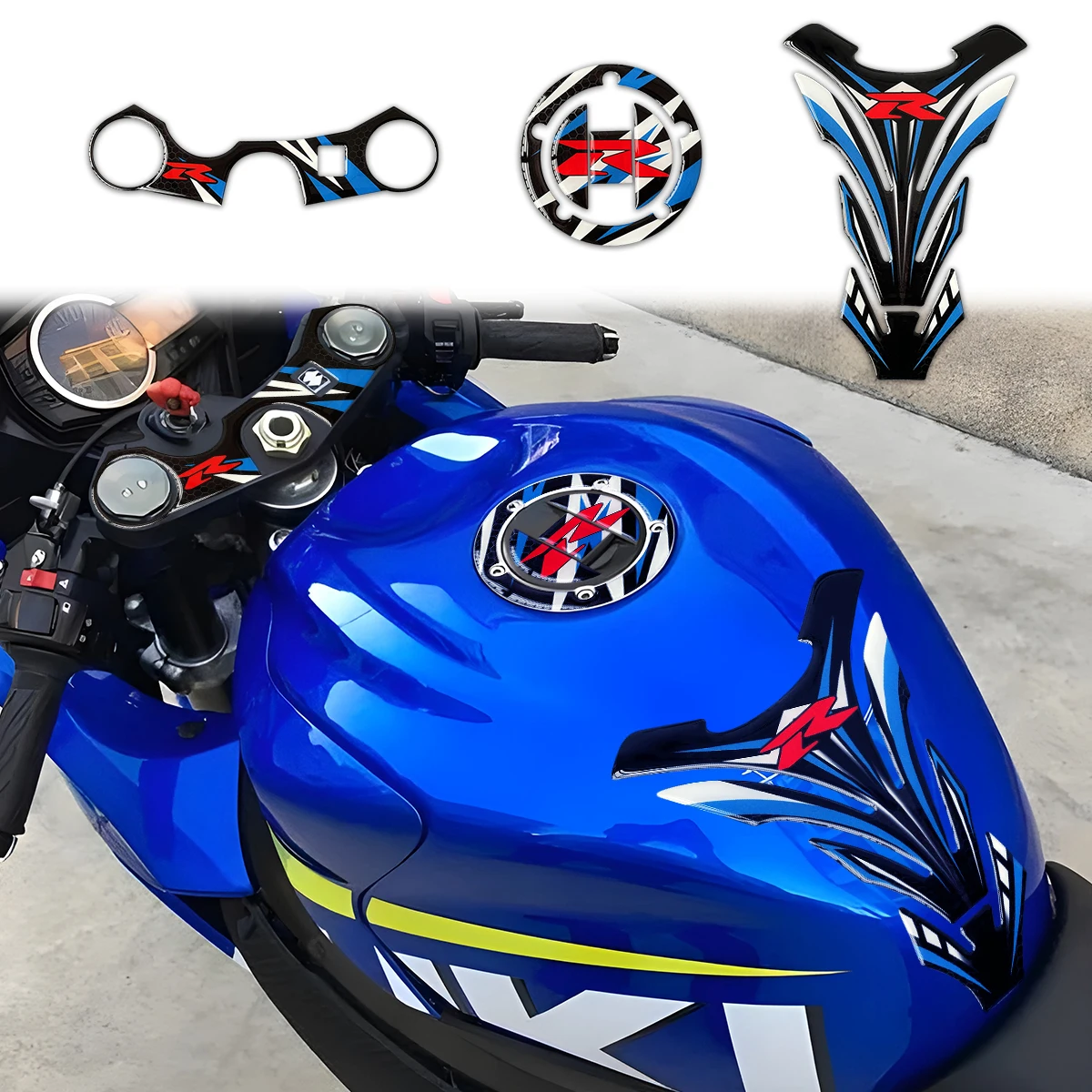 3D Gas Fuel Tank Pad Protector Reflective Sticker Decal for Suzuki GSXR GSX-R 600 750 1000 K11 K8 K7 Reflective in Night