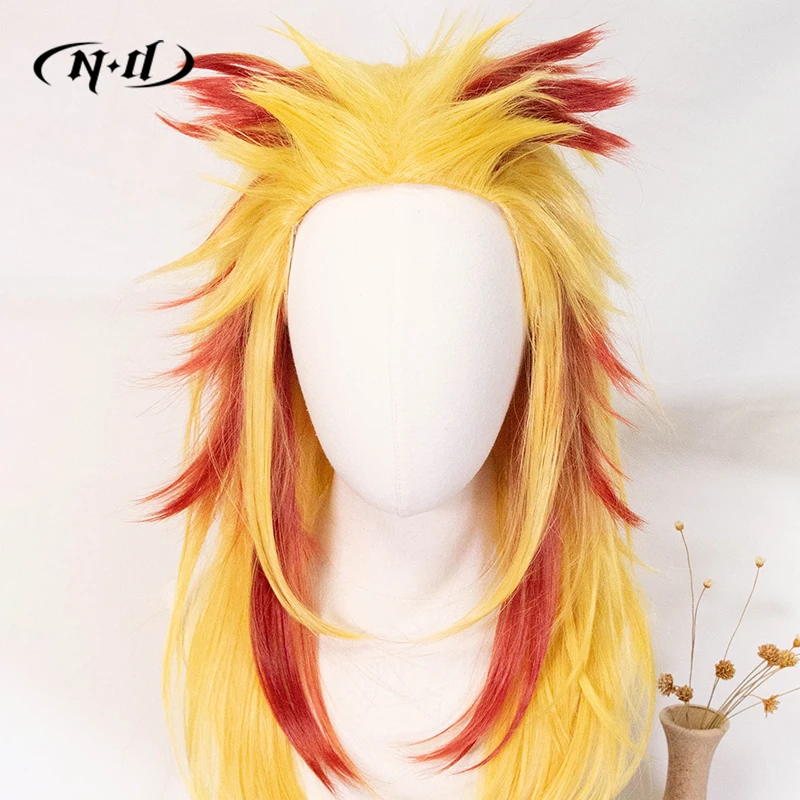 ND Yoriichi Tsugikuni Parrucche Cosplay Parrucchino Kimetsu no Yaiba Parrucche Cosplay per Comic Con Coser Costume Party Resistente al calore