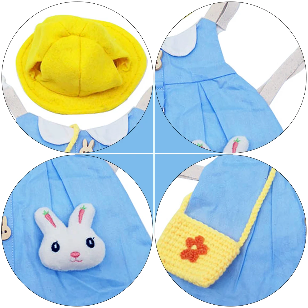 

Rabbit Clothes Hats and Jewelry Set Pet Apparel Costume Clothing Accessory Outdoor with Leash for