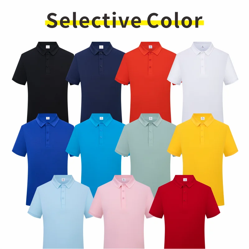 Customized company group POLO shirts Logo printed on men\'s lapels Casual short sleeved embroidered pattern logo cultural shirt