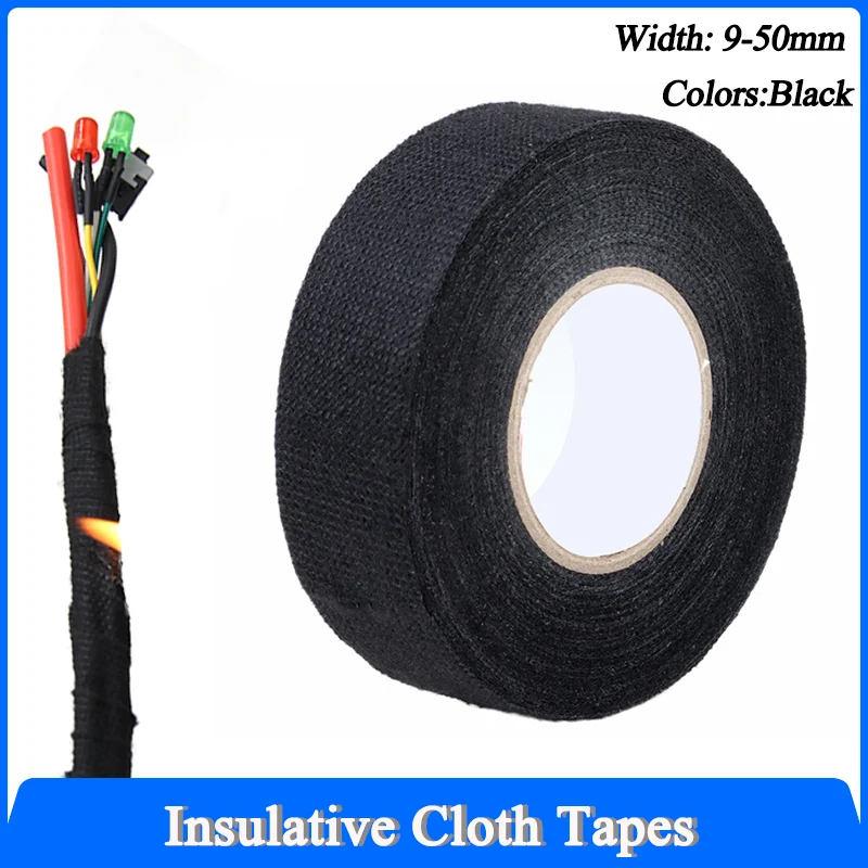 

9-50mm Width for Automotive Cable Harness Loom Insulation & Electrical Repair High Temperature Resistant Adhesive Cloth Tape