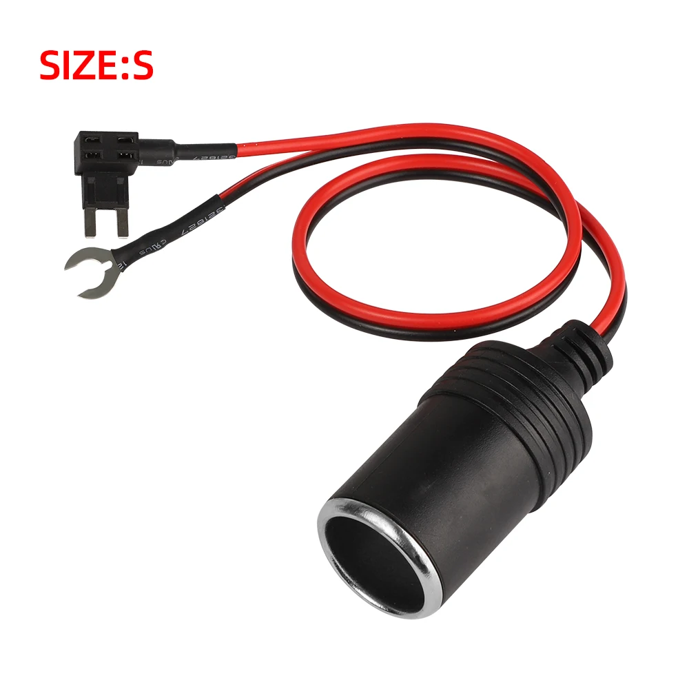 12v 10A/15A/20A/50A Car Mounted Cigarette Lighter Charger with 30cm Cable Female/Male Socket Plug Connector Adapter Universal