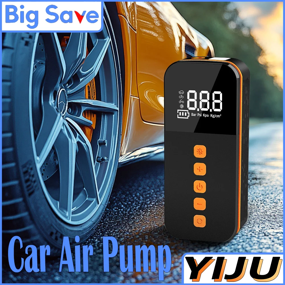 

Портативный воздушный компрессор для накачивания шин, воздушный насос для шин 150 фунтов на квадратный дюйм с манометром для автомобильных шин, мотоциклов, велосипедных шариков