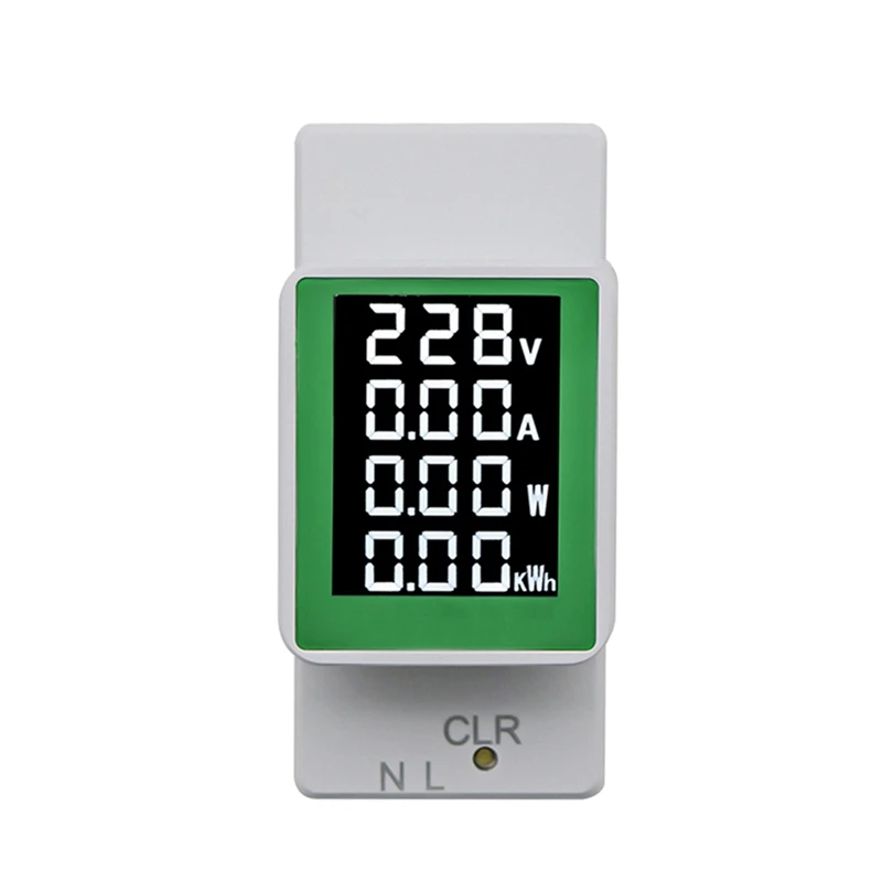 4IN1 Din Rail AC Monitor AC50-300V 100A Voltage Current Watt KWH Power Digital Energy Meter Voltmeter Ammeter Wattmeter Durable