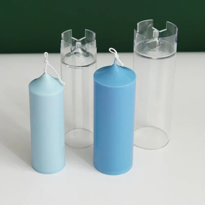 1Pcs Pointed Cylindrical Candle Mold Diy Handmade Aromatherapy Candle Making Tool Acrylic PC Plastic Molds Home Decoration Gift