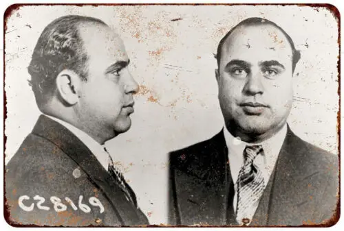 1931 Al Capone Mug Shots Vintage Look Reproduction metal sign 8 x 12