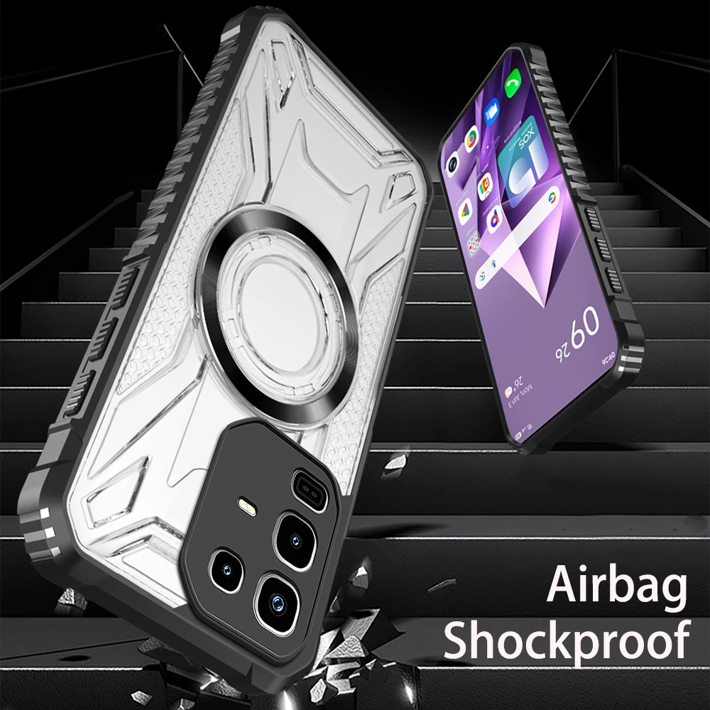 حافظة مغناطيسية شفافة من KEYSION لهاتف انفينيكس نوت 50 برو 4G من السيليكون + غطاء هاتف مقاوم للصدمات عالي التحمل لهاتف انفينيكس نوت 50 4G