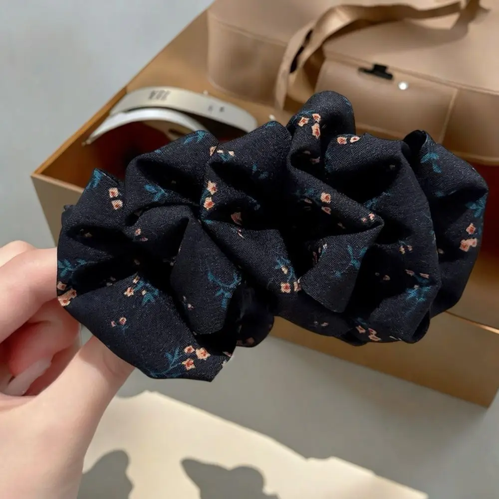 Fashionable Pleated Cloud Bubble Banana Clip Elegant Floral Polka Dot Hair Claw Voluminous Hairstyle Tool For Women Girls