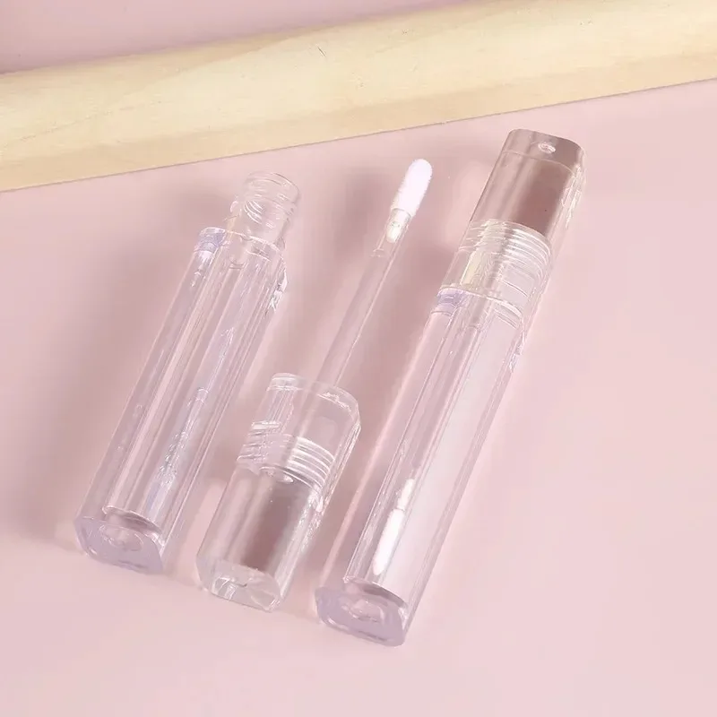 Travel Fully Transparent Square Lip Gloss Tube in Stock 4ML Lip Glaze Tube Empty Bottle Makeup and Lip Honey Tube Packaging