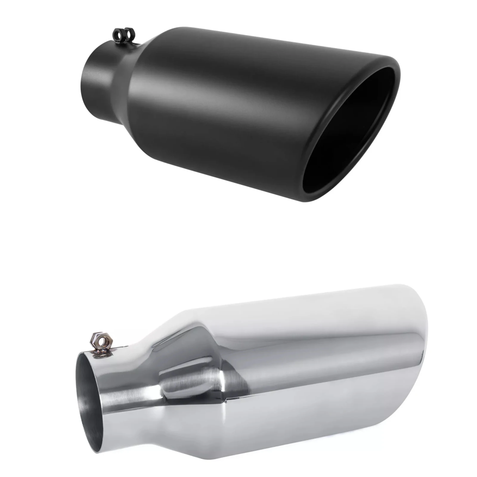 1X Silver Black  Diesel Exhaust Tip 3