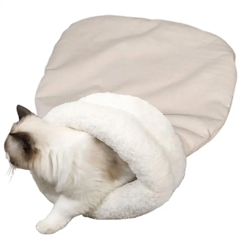 Cat Warm Sleeping Bag Semi-Enclosed Winter Bed Cave Pet Soft Sleeping Bag Cozy Dog Bed For Sleeping Resting Napping Relaxing