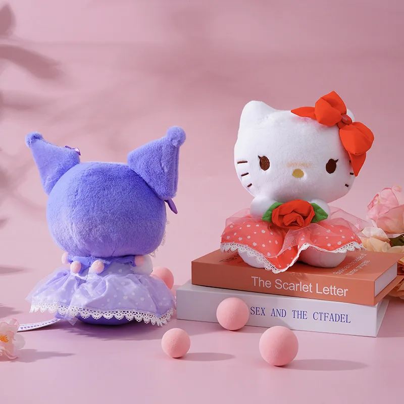 Kawaii sanrio brinquedo de pelúcia melodia kululu amor rosa série boneca de pelúcia crianças presente aniversário macio bonito animal plushie para crianças