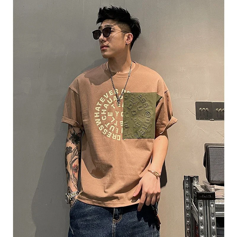 

Fashion O-Neck Casual Printed Letter Short Sleeve T-Shirts Men's Clothing 2024 Summer New Loose All-match Tops Korean Tee Shirt