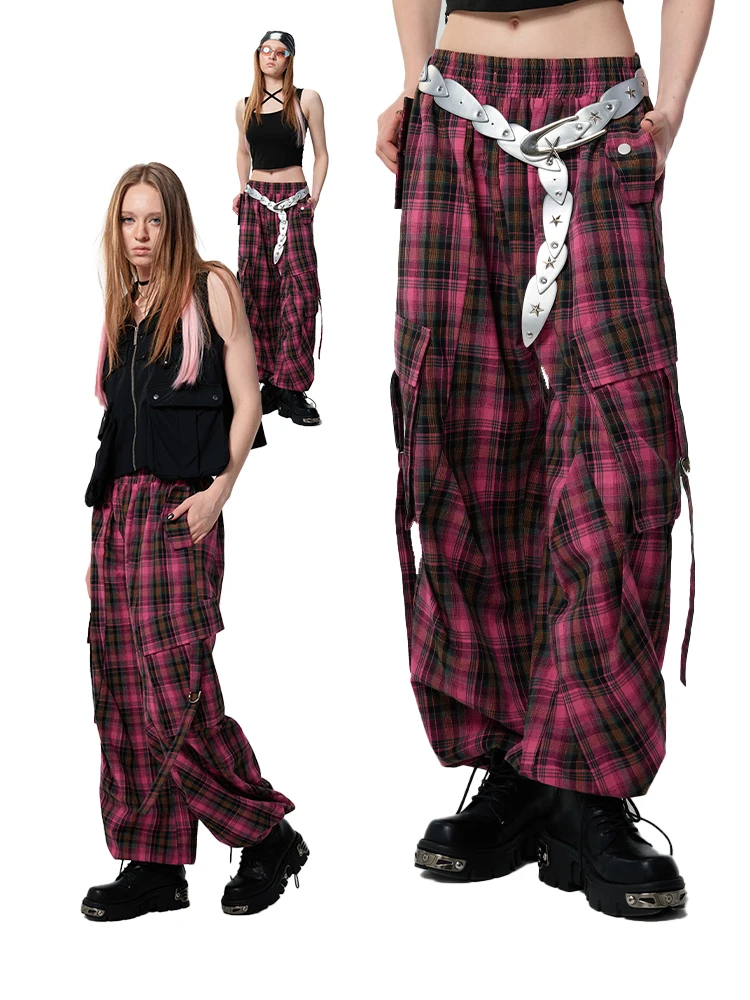 

GOST American Retro Punk Ro Cheered Workwear Long Pants Y2K Striped Loose Fit Casual Trousers Youthful Energy Sle