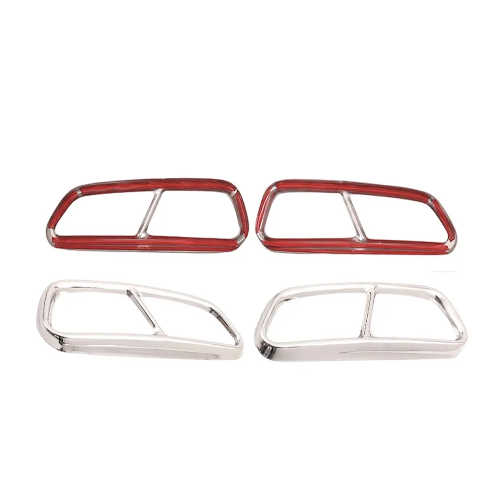 Silver/Black Exhaust Pipe Trim For Audi A6 C7 2016-2018 Car Exterior Styling Accessories Sporty Upgrade Modification