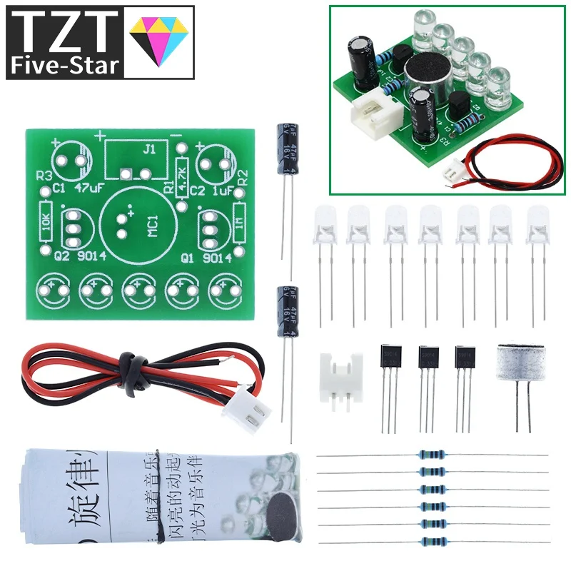 3V-5.5V Voice Activated Control Lamp LED Melody Light Module DIY Electronic Funny Kit Production Suite Learning PCB Laboratory