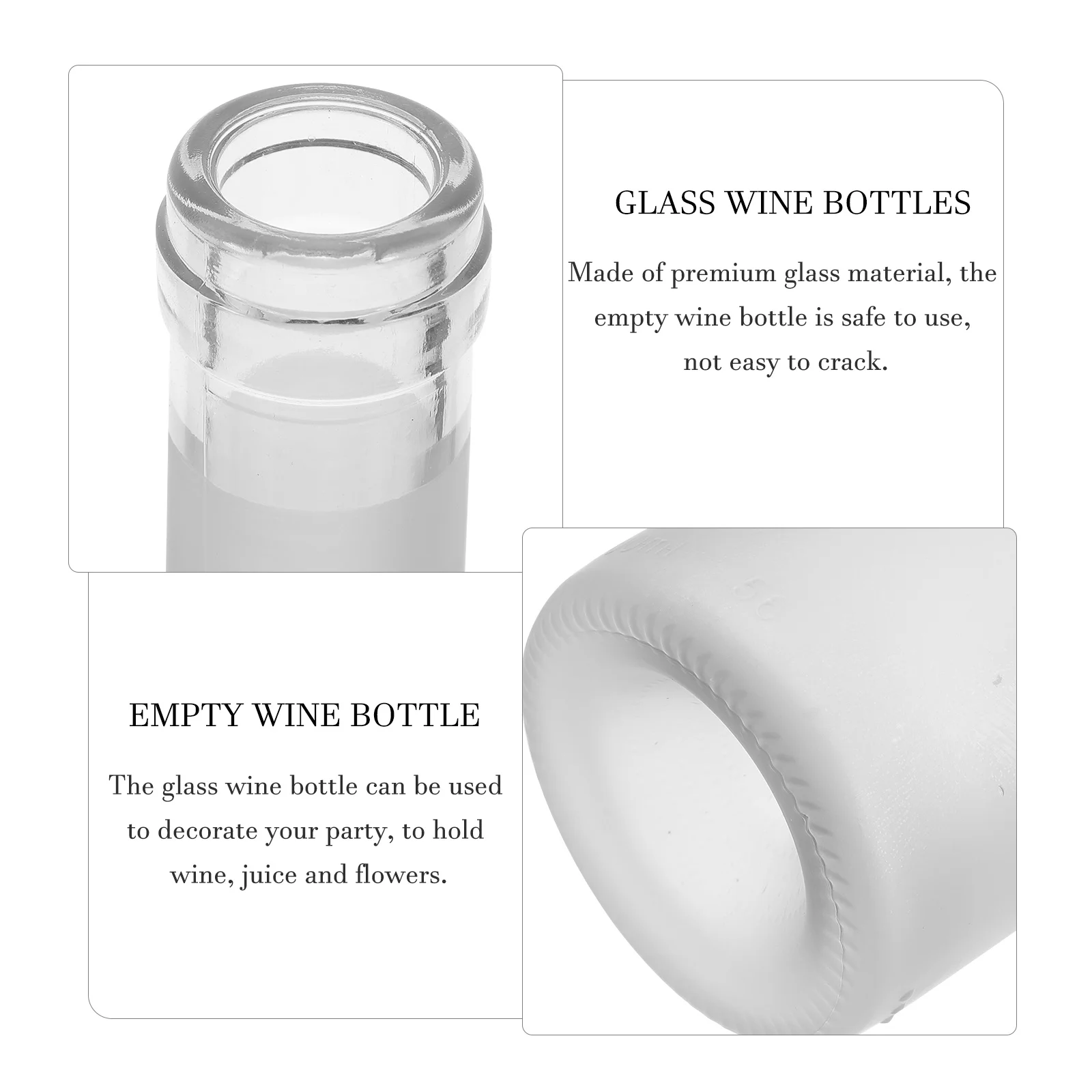 

2Pcs Transparent Glass Wine Bottles Empty Multifunctional Decorative Wine Bottle Juice Flower Vase Empty Bottles for Liquor