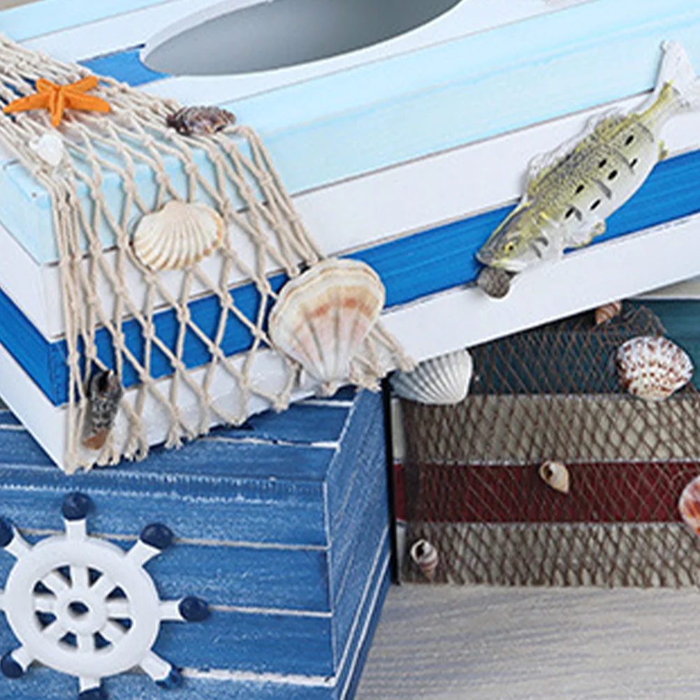 

1Pcs Wooden Tissue Box Mediterranean Style Storage Container for Home Office Car Use Mediterranean Tissue Box