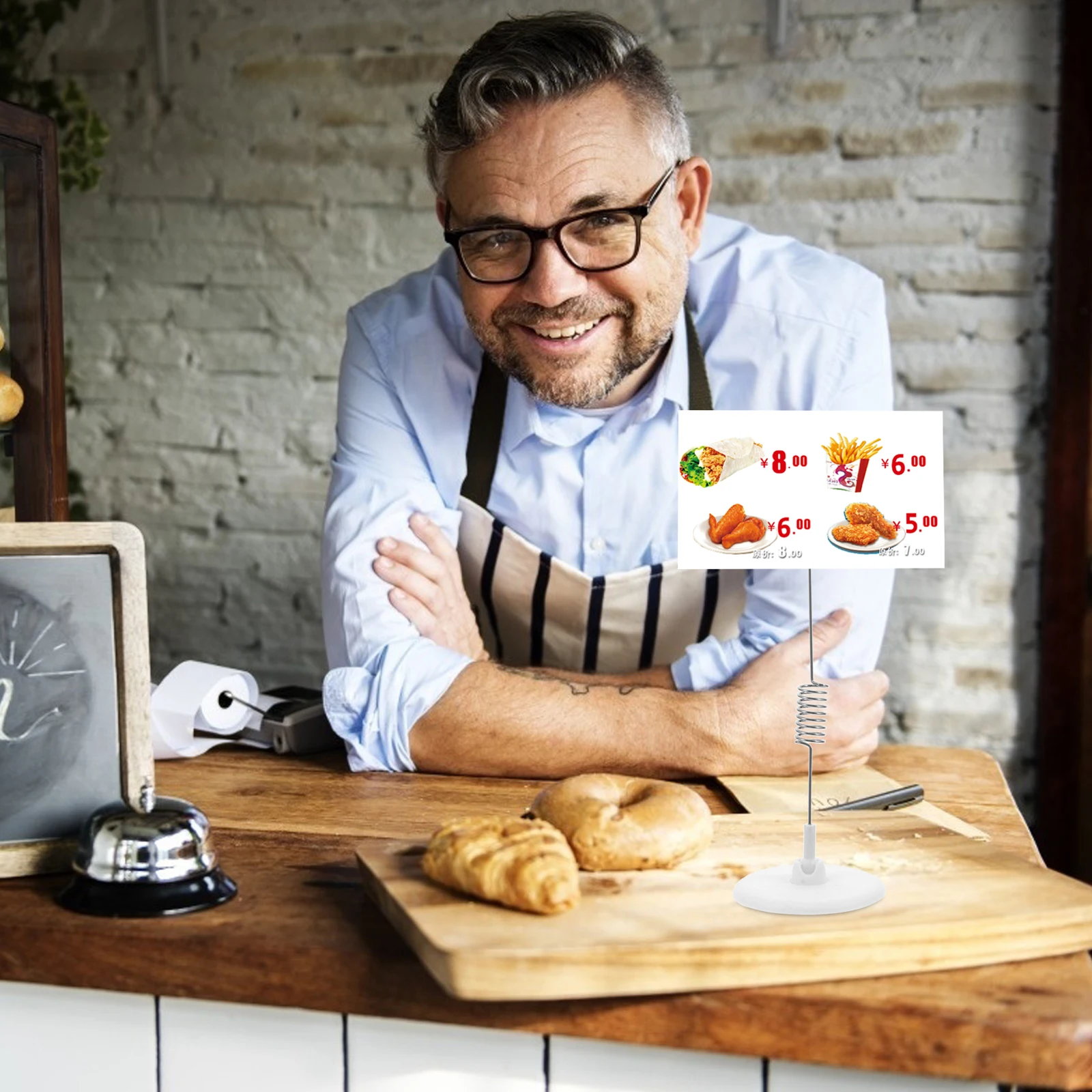 6 Buah Label Tempel Perekat untuk Tanda Toko, Supermarket, Rak Ritel, Display Menu, Stand Tanda Plastik, Rak Signage Bisnis