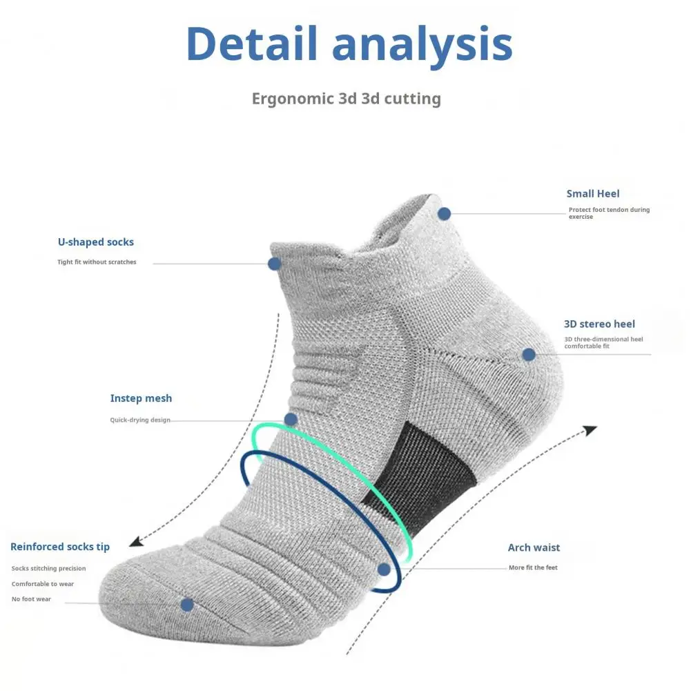 

Supportive Jogging Socks Stretchy Socks High Elasticity Anti-slip Men's Sport Socks for Basketball for Outdoor for Maximum