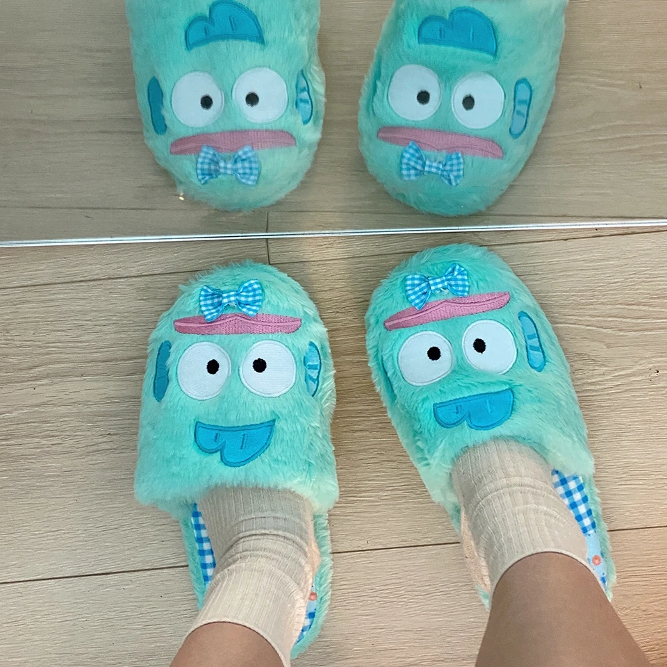 Cartoon Hangyodon Slippers Lovely Japanese Style Indoor Shoes Sanrio Anime Girl Shoes Floor Slippers Warm Spring Autumn Flat