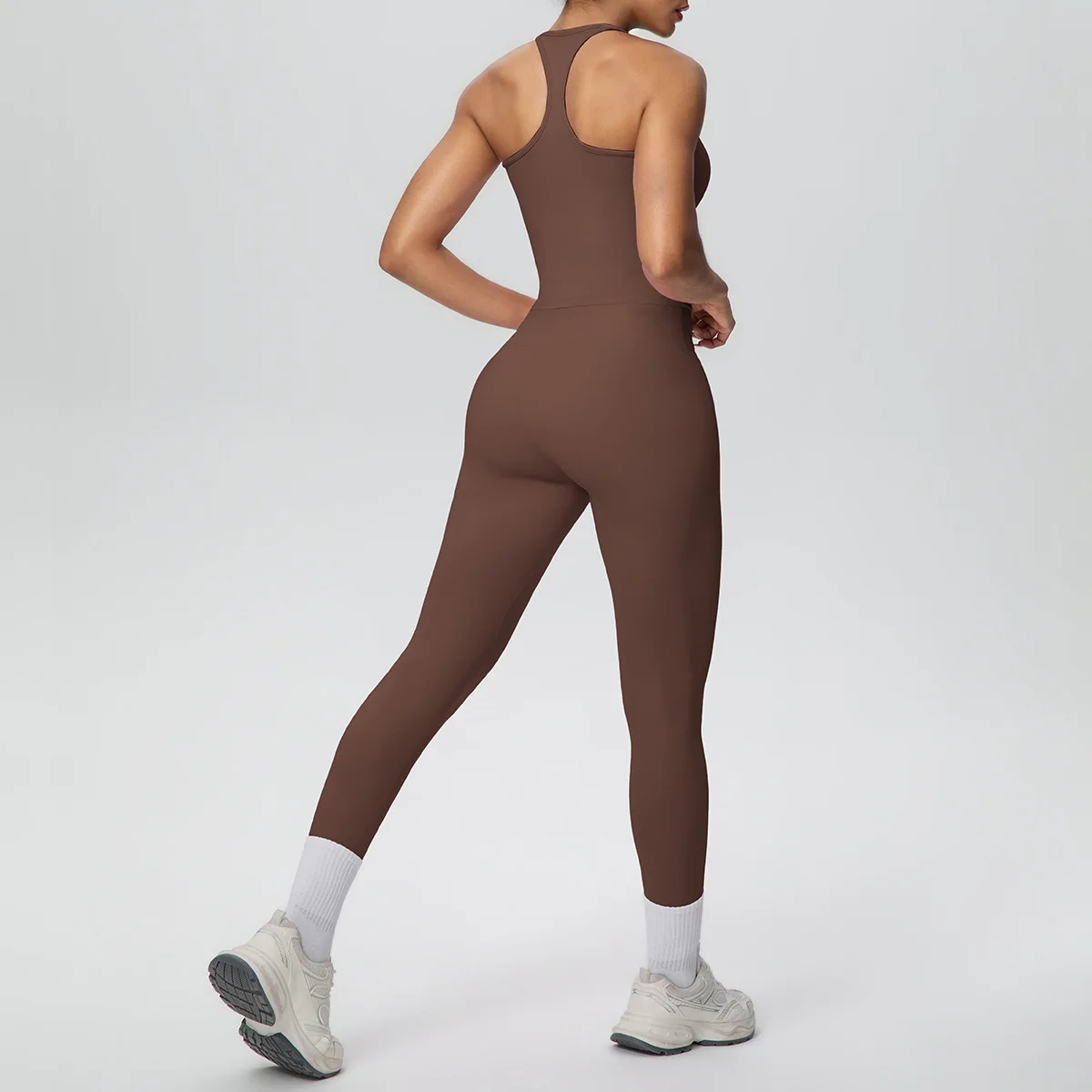 

New Women's Brushed Backless Yoga 2-Piece Set Tight High Waist Hip-Lifting Fitness Suit Sports Running Gym Leggings Sportswear