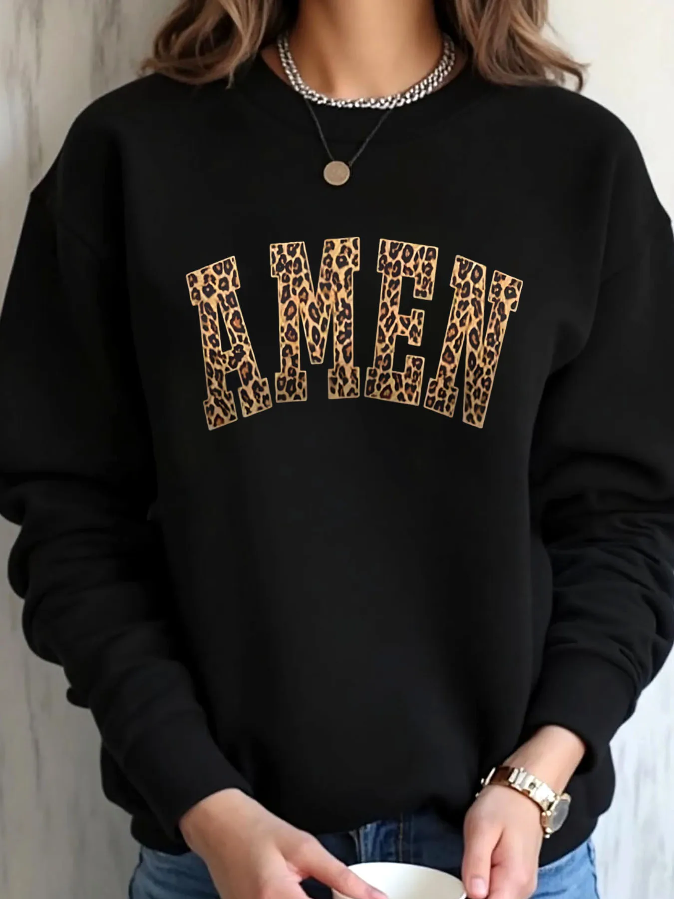 

Женская толстовка большого размера на Хэллоуин с леопардовым принтом, одежда для улицы