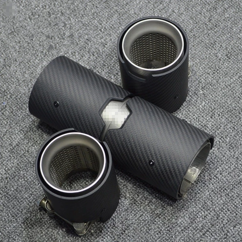 Top Quality Real Matte Carbon + Stainless Steel M Performance Exhaust Muffler Pipes For M2 M3 M4 M5 M6 Diffuerser Mufflers Tips