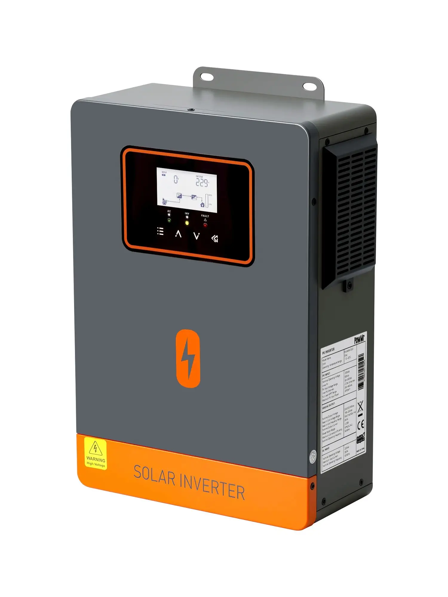 PowMr Falownik Solarny Ładowarka 6000W 48V do Akumulatora LiFePO4 i Kwasowo-Ołowiowego Czysta Fala Sinusoidalna 230V z Wbudowanym MPPT Max PV 6750W Napięcie PV 60-450Vdc Pompa Wodna System Nawadniania — 2