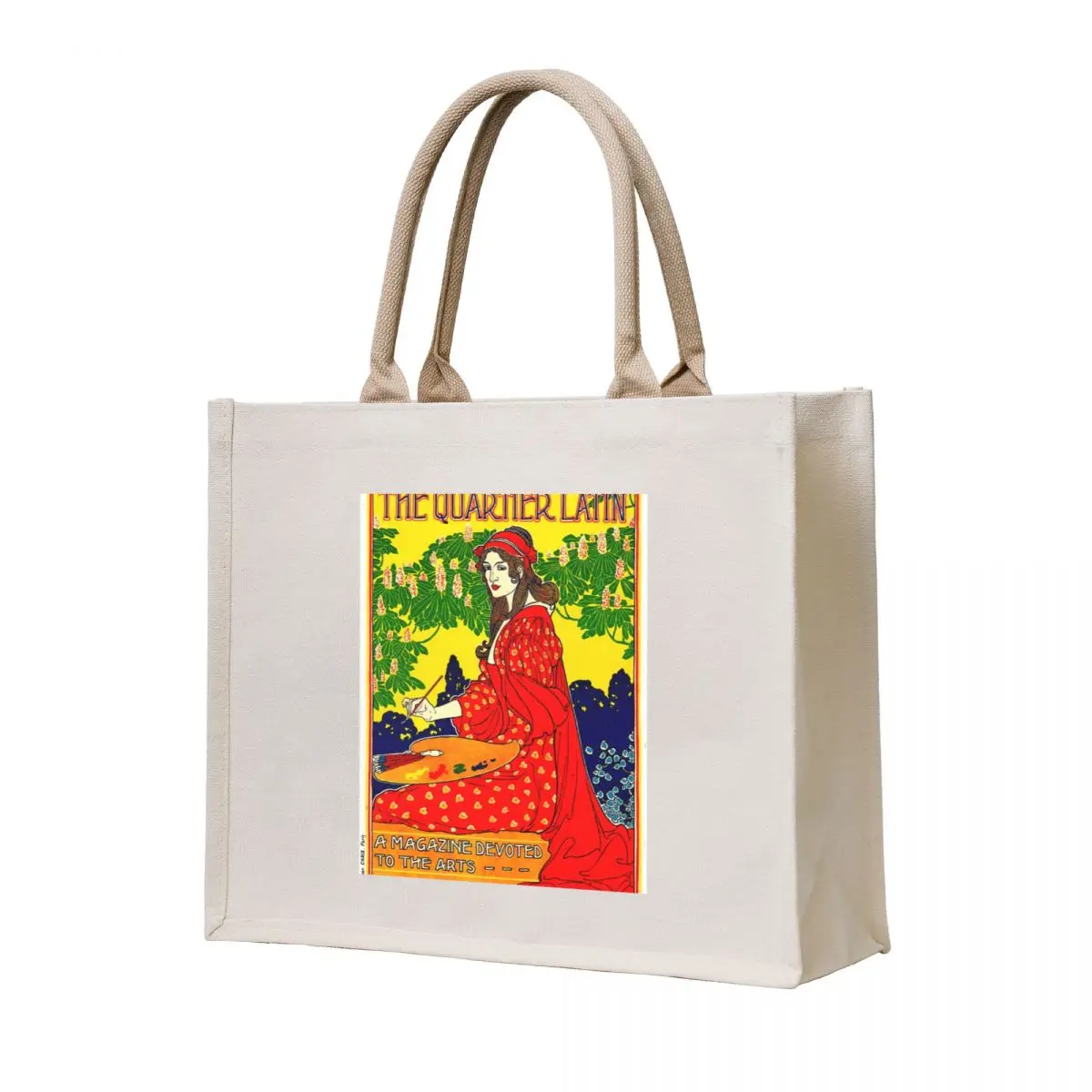 

QUARTIER LATIN : Vintage 1895 Magazine Advertising Print Tote Bag cute tote bag Cloth bags shopping bag logo