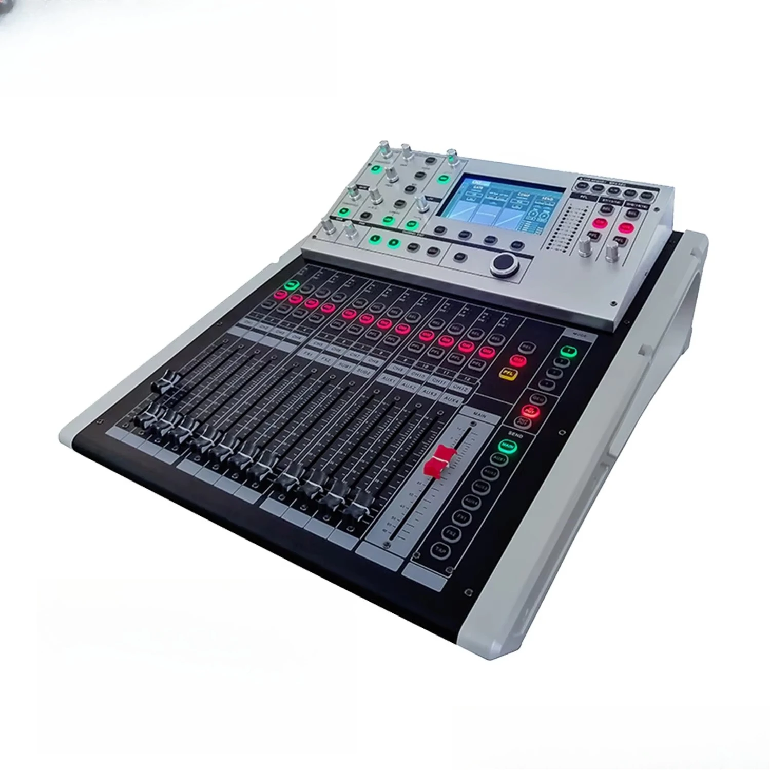 Professional Digital Audio Mixer with Built-in Sound Card Large Display for DJ Live Streaming And Performance Recording