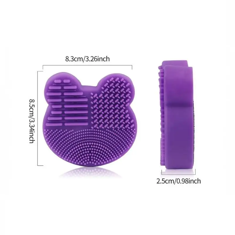 Makeup Brush Cleaning Tool Silicone Cute Portable Bear Shaped Cleansing Comestics Brush Cleaner For Prevent Makeup Residue