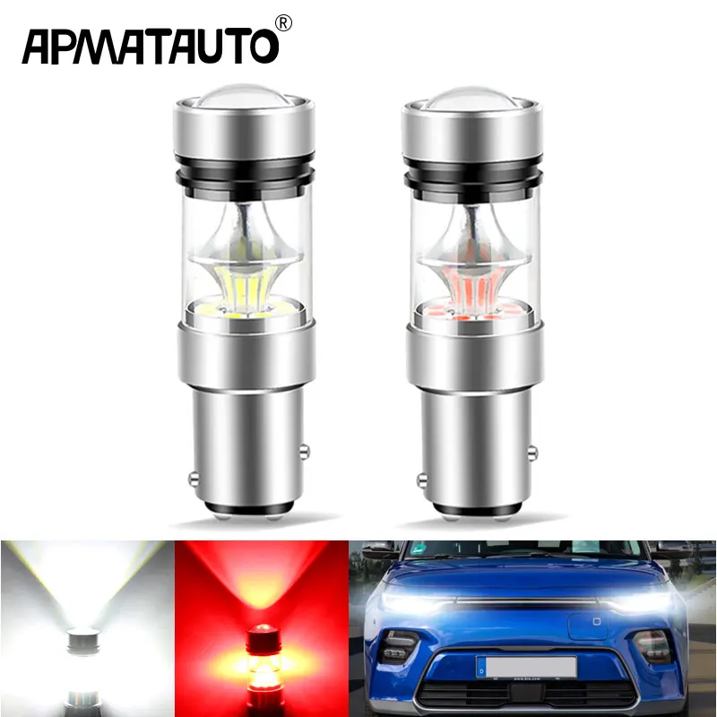 2pcs LED Daytime Running Light DRL Bulb Canbus P21/5W BAY15D For Kia Ceed Proceed Seltos Soul 1 2 Hyundai Creta Sonata 8