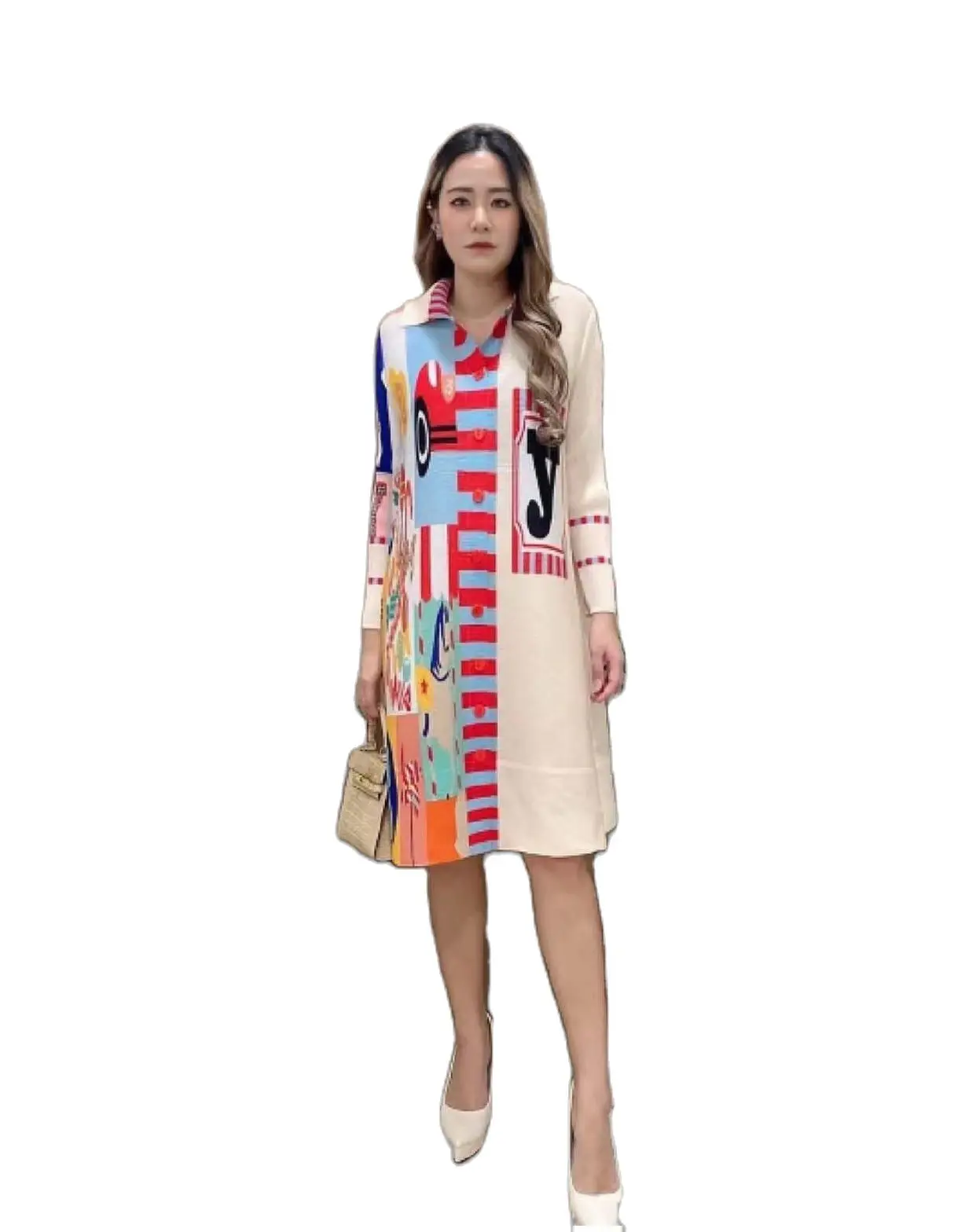 2024 Miyake Pleated Spring New Loose Cardigan Cape Coat Dress High-End Fashion Temperament Can Deliver One Piece From